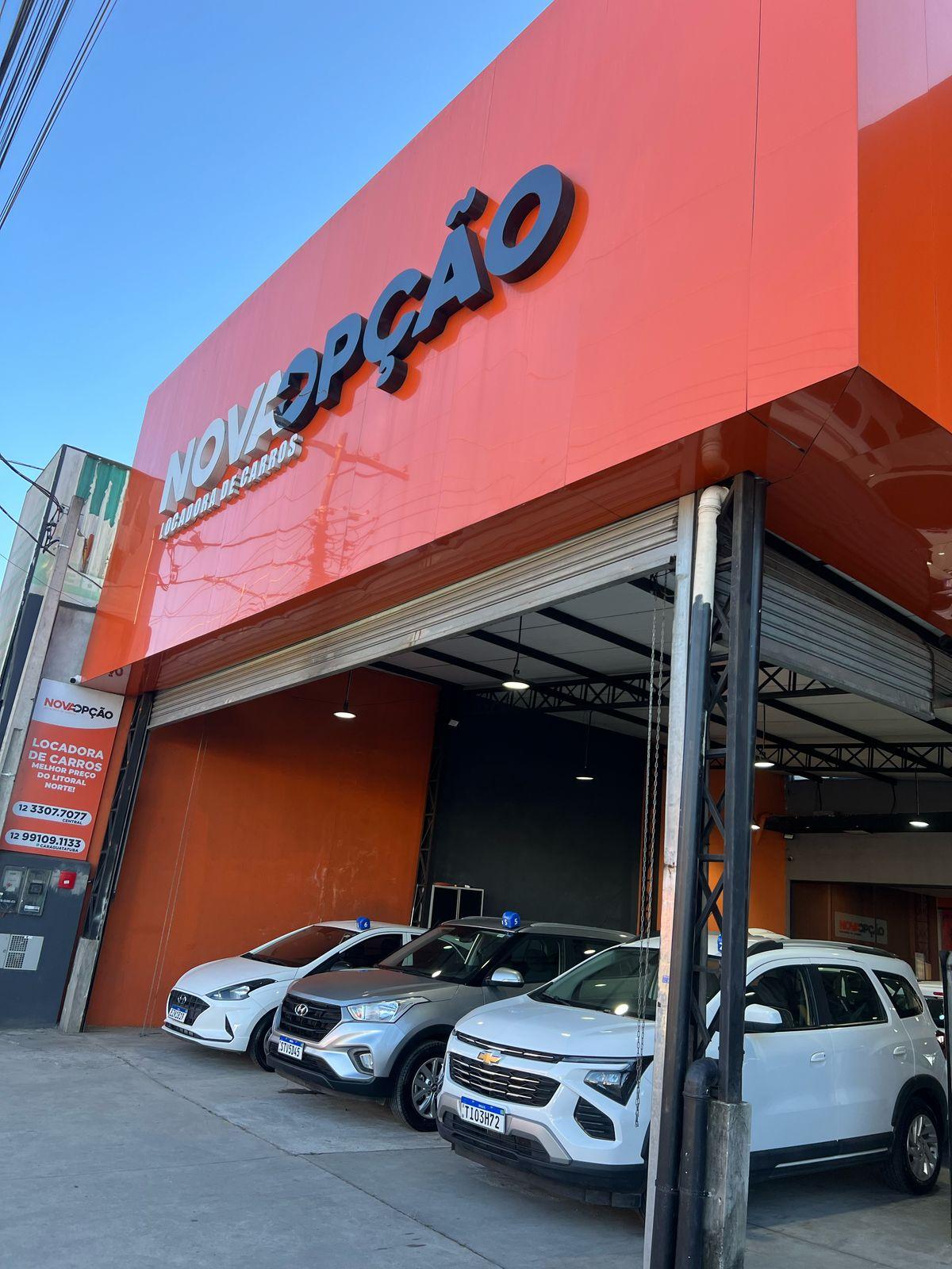 Fachada da loja física da Nova Aluguel de Carros